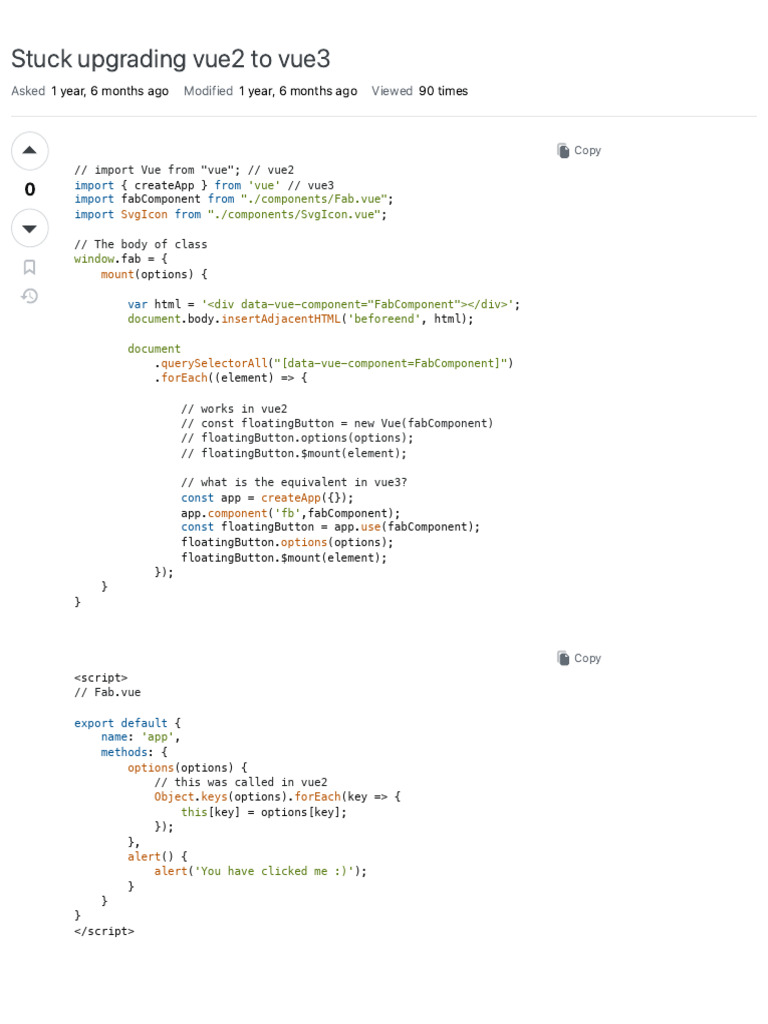 8.Vuejs2 - Stuck Upgrading Vue2 to Vue3 - Stack Overflow | PDF | Web ...