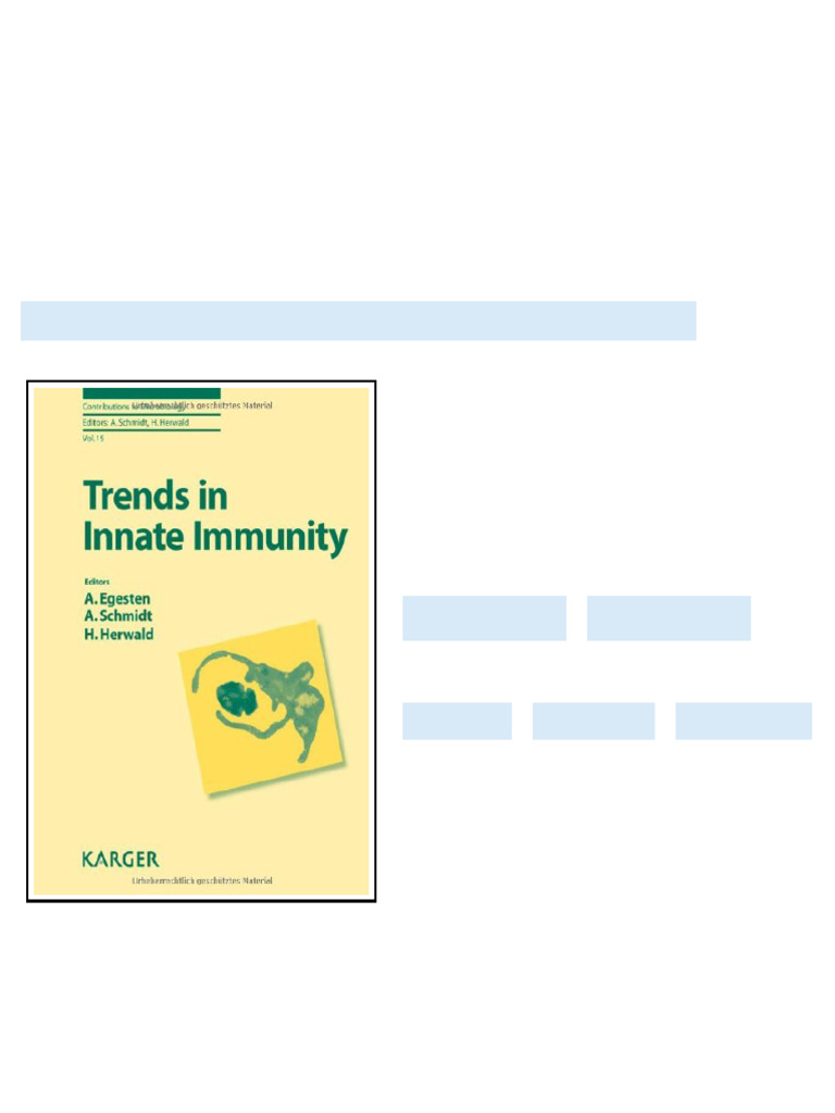 Trends in Innate Immunity Contributions to Microbiology 1st Edition ...
