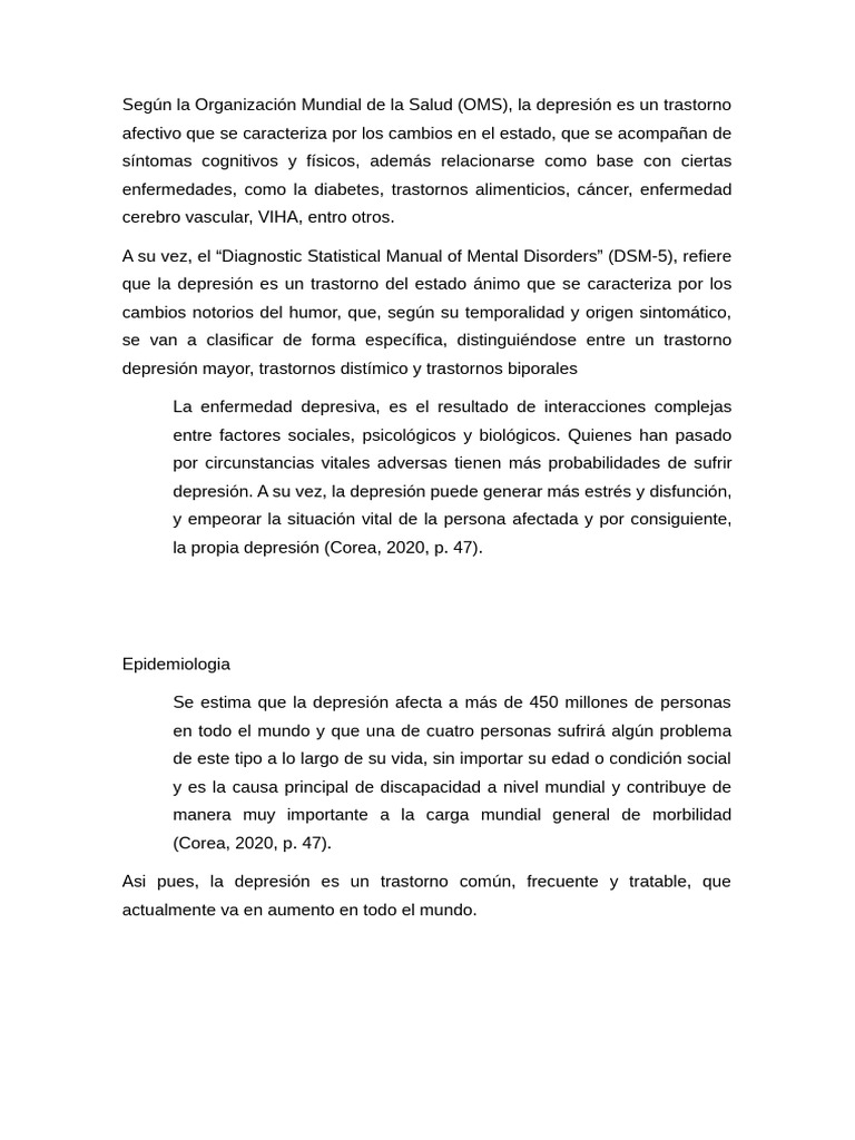 Impacto de la Depresión en Salud Pública | PDF | Trastorno depresivo ...
