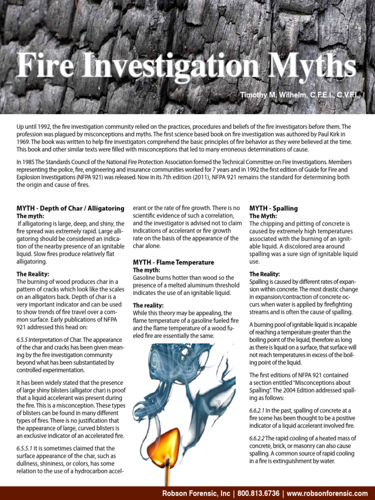 Debunking Fire Investigation Myths | PDF | Liquids | Scientific Phenomena