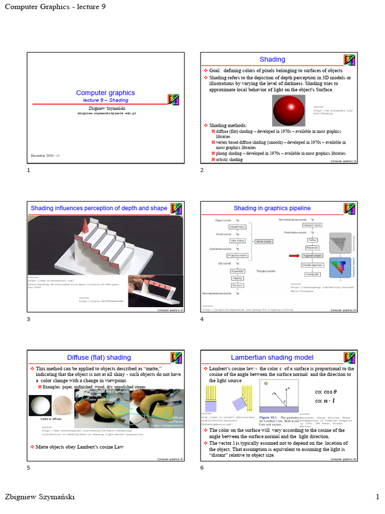 Computer Graphics Shading Techniques | PDF | Graphics | Computer Graphics