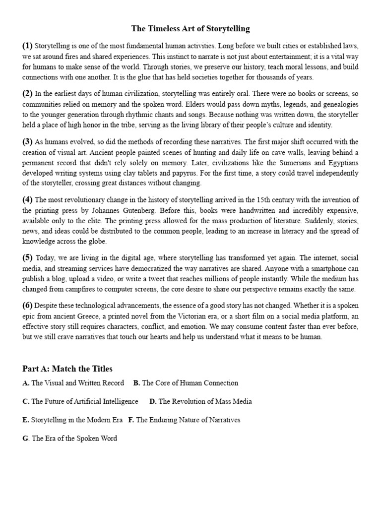 The Evolution of Storytelling | PDF | Storytelling | Narrative
