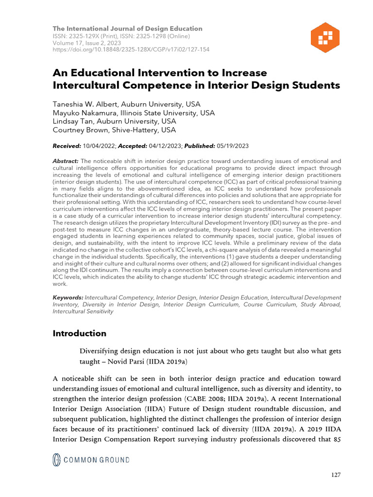 Enhancing Intercultural Competence in Interior Design | PDF | Mindset ...
