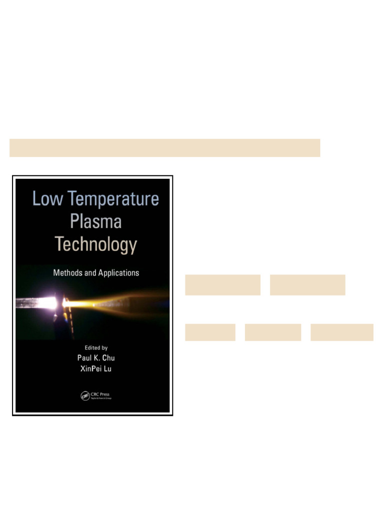 Low Temperature Plasma Technology Methods and Applications 1st Edition ...