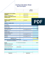 Import Costing Sheet - TACE