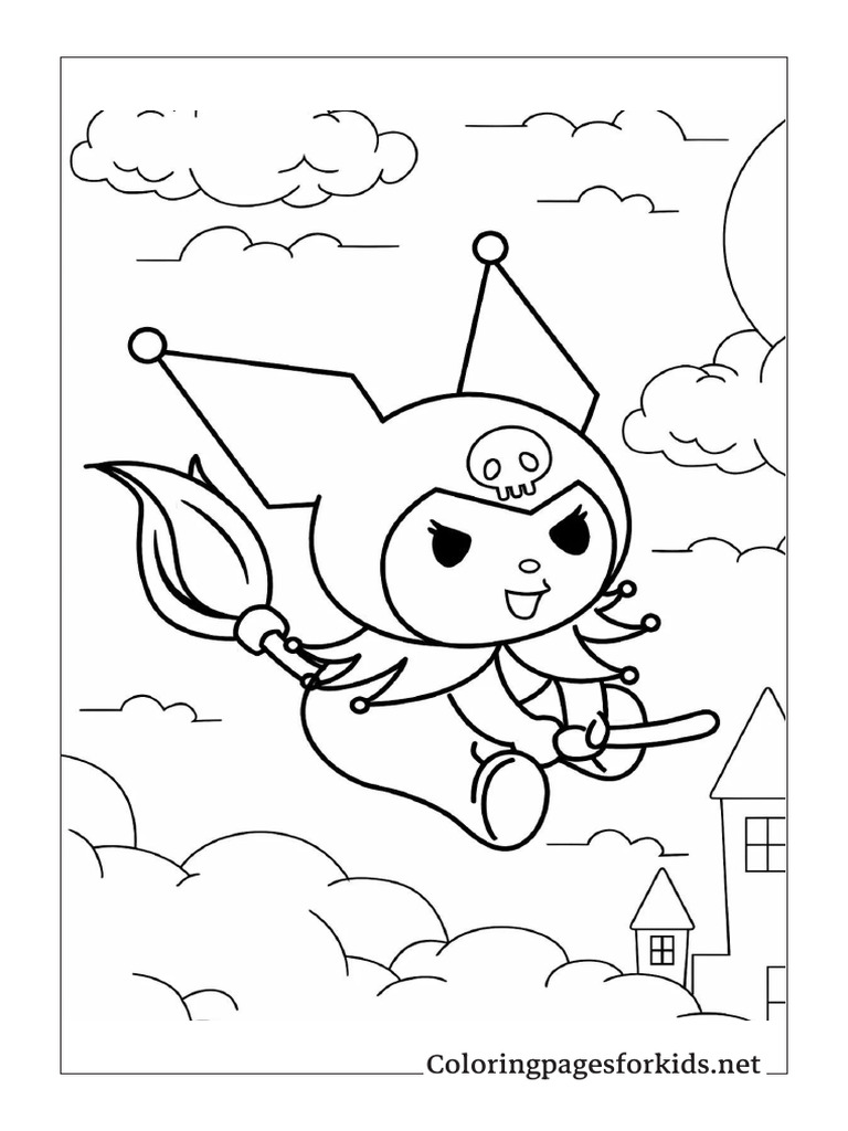 Witch Kuromi Coloring Pages | PDF
