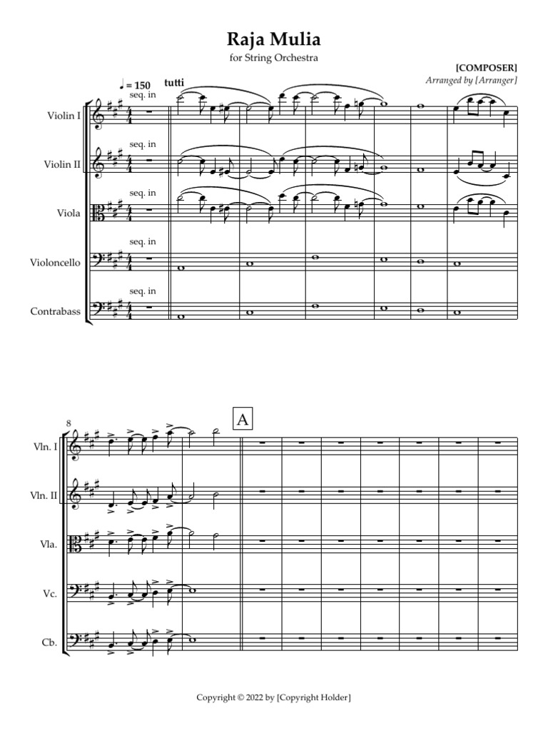 Raja Mulia - Score and Parts | PDF