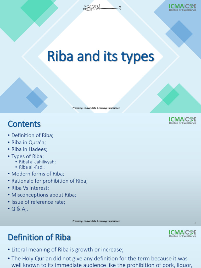 Understanding Riba: Types and Prohibition | PDF | Interest | Debt
