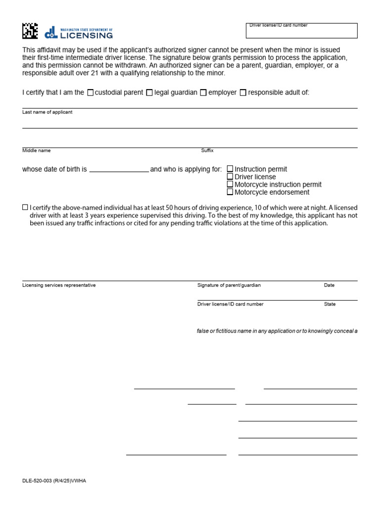 Notarized Affidavit for Minor Driver License | PDF | Driver's License ...
