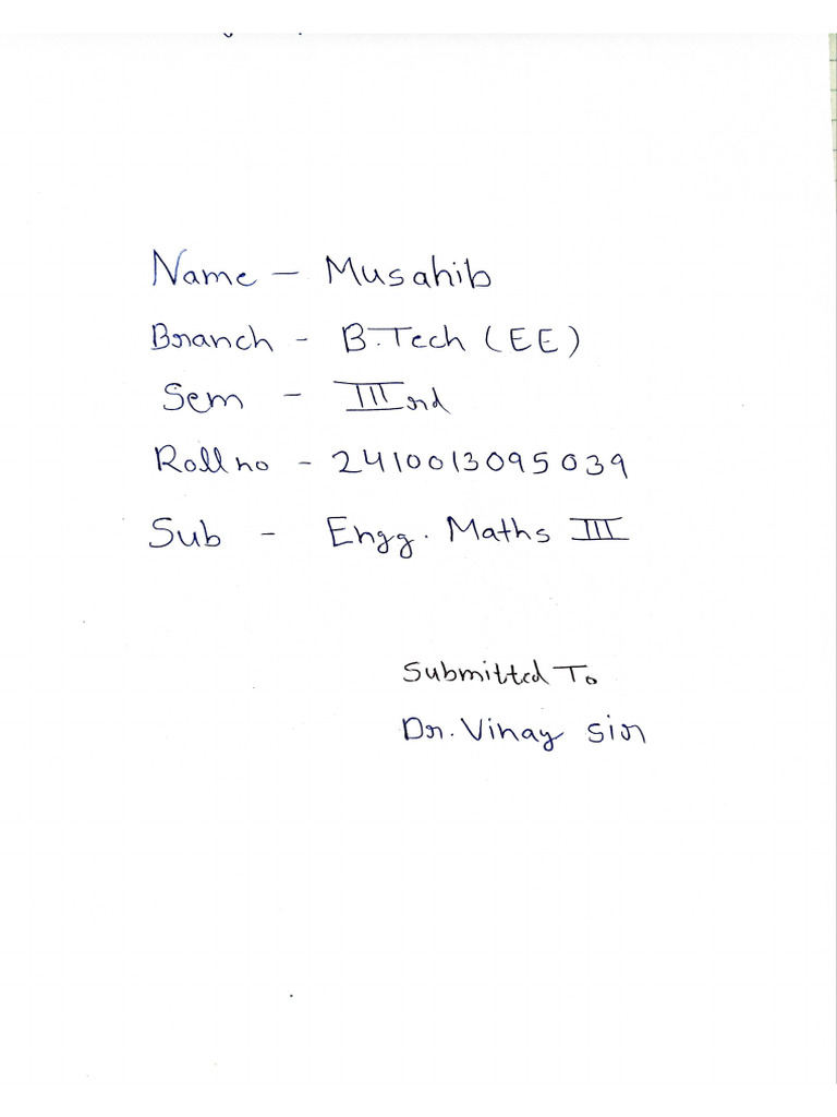 Mathematics 3 Assignment | PDF