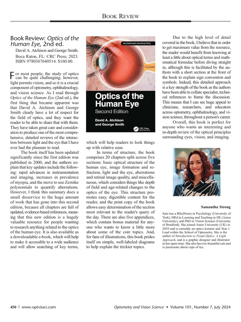 Comprehensive Review of Human Eye Optics | PDF | Light | Vision