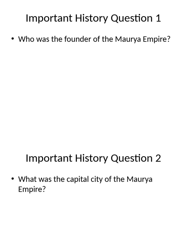 Key Questions on Indian History | PDF