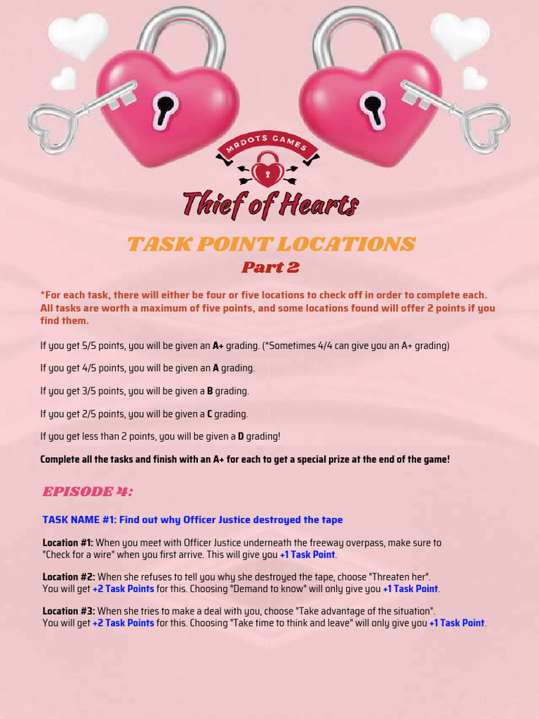 Task Point Locations: Episode 4 | PDF
