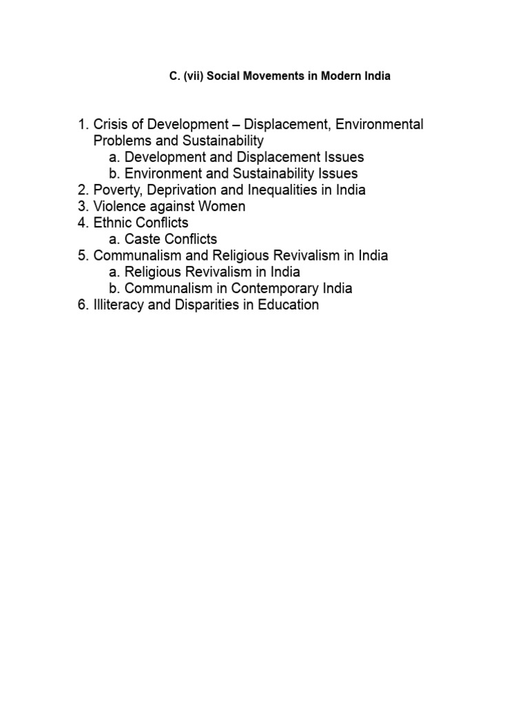 Social Movements and Development Issues in India | PDF | Poverty ...