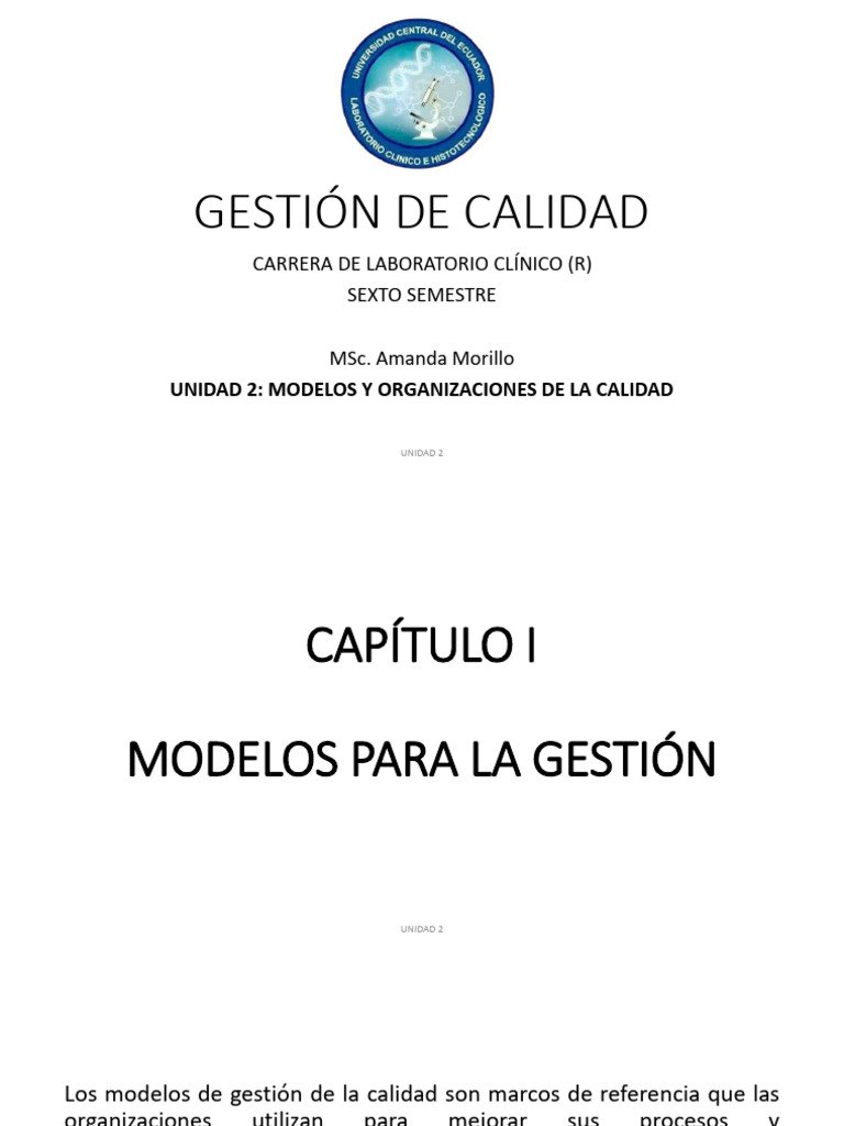 Modelos de Gestión de Calidad en Salud | PDF | Calidad (comercial ...