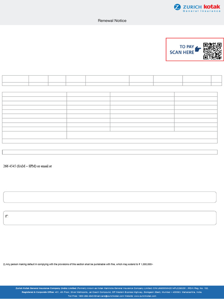 Car Insurance Renewal Notice for Titus | PDF | Insurance