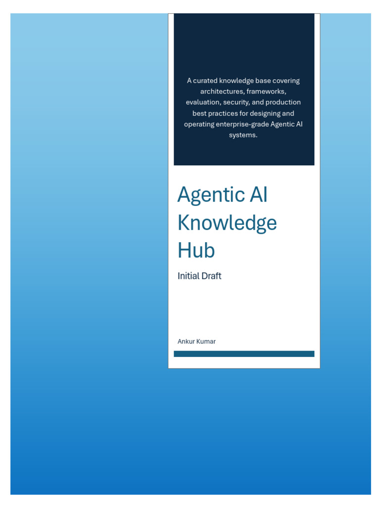 Agentic AI Knowledge Base 2026 (DRAFT) | PDF | Artificial Intelligence ...