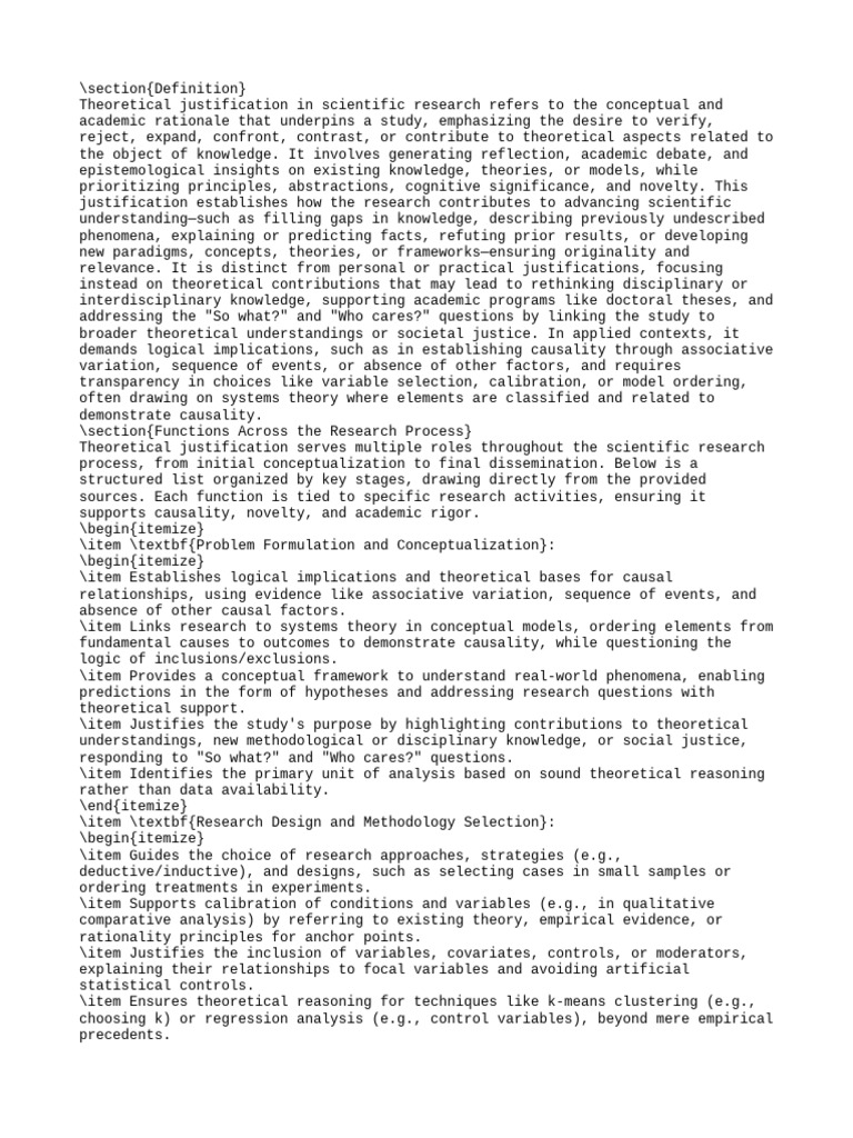 Theoretical Justification in Research | PDF | Theory | Scientific Method