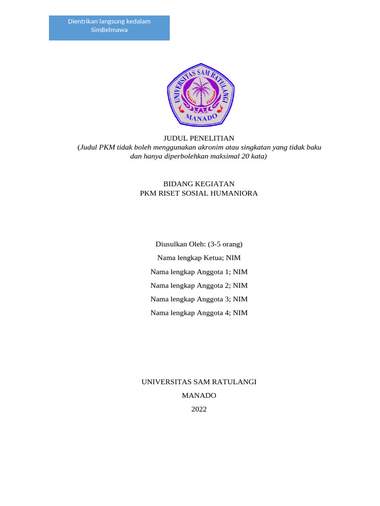 Panduan Penulisan Proposal PKM Riset | PDF