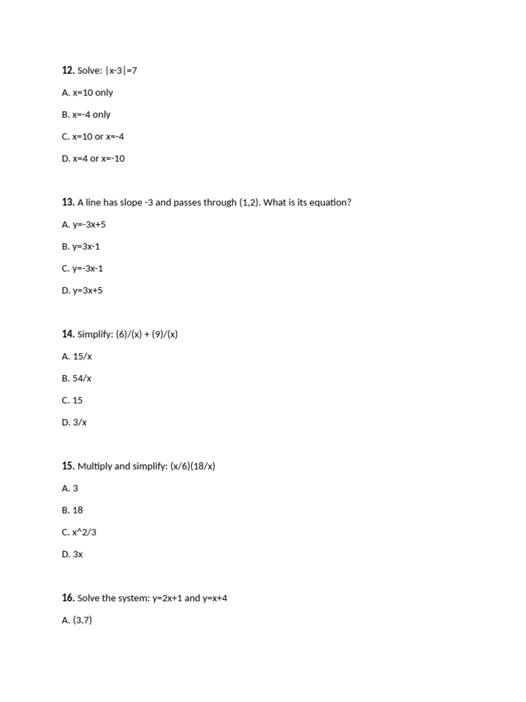 Test 3 | PDF | Equations | Mathematical Objects