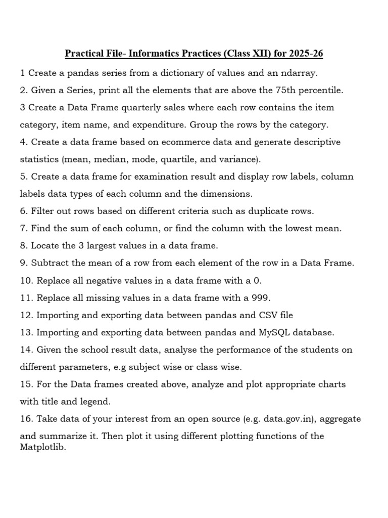 Class XII Informatics Practices Guide | PDF | Databases | Data ...