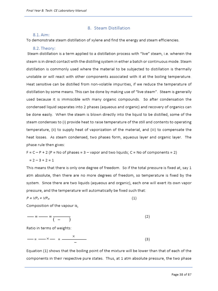 Steam Distillation | PDF | Distillation | Boiling
