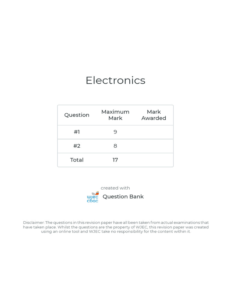 WJEC Electronics Exam Revision Insights | PDF | Logic Gate | Digital ...