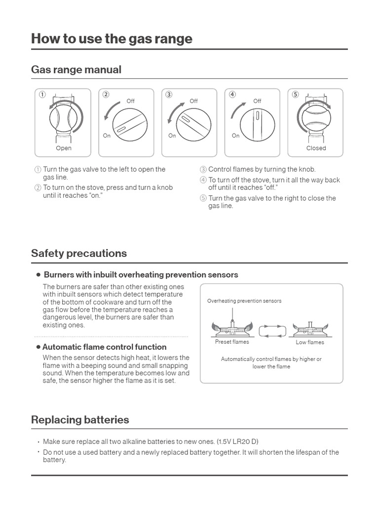How To Use The Gas Range | PDF