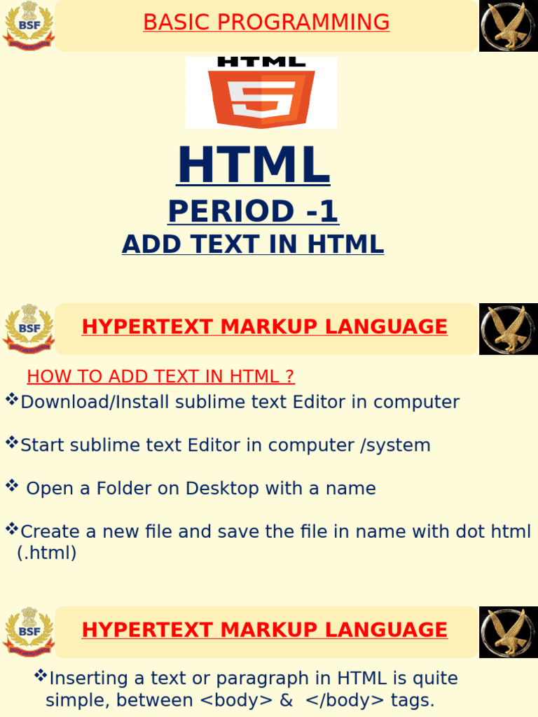 Add Text in HTML: A Beginner's Guide | PDF