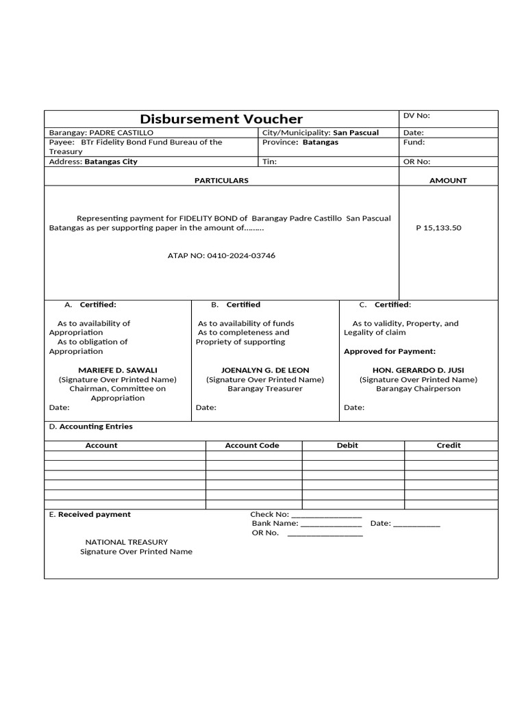Disbursement Voucher and Purchase Request | PDF | Payments