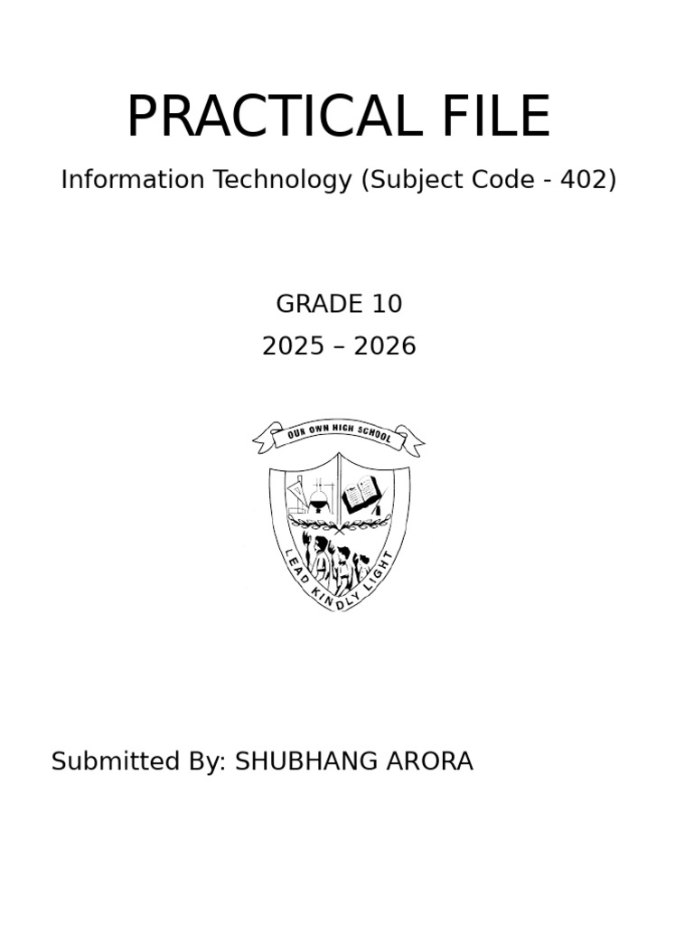 Grade 10 IT Practical File: LibreOffice Guide | PDF | Spreadsheet ...
