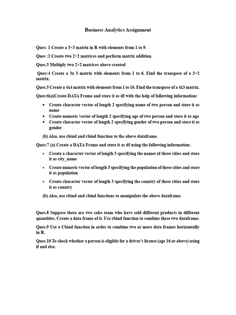 Assignment On R | PDF