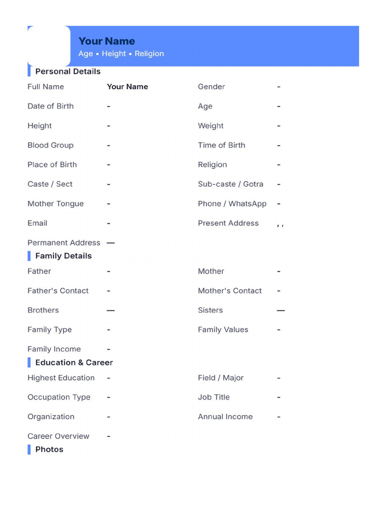 Biodata Profile | PDF
