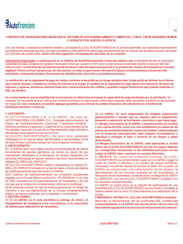 Autofinanciera Vehiculos 202512 | PDF | Seguro | Salario mínimo