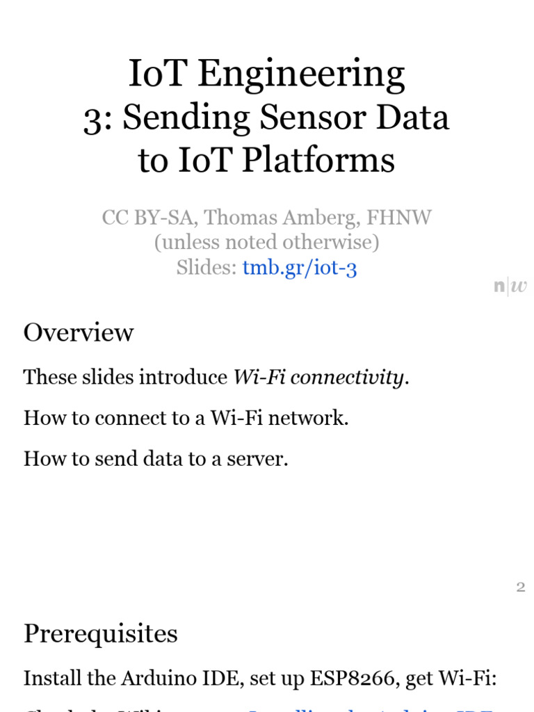 Sending Sensor Data via Wi-Fi | PDF
