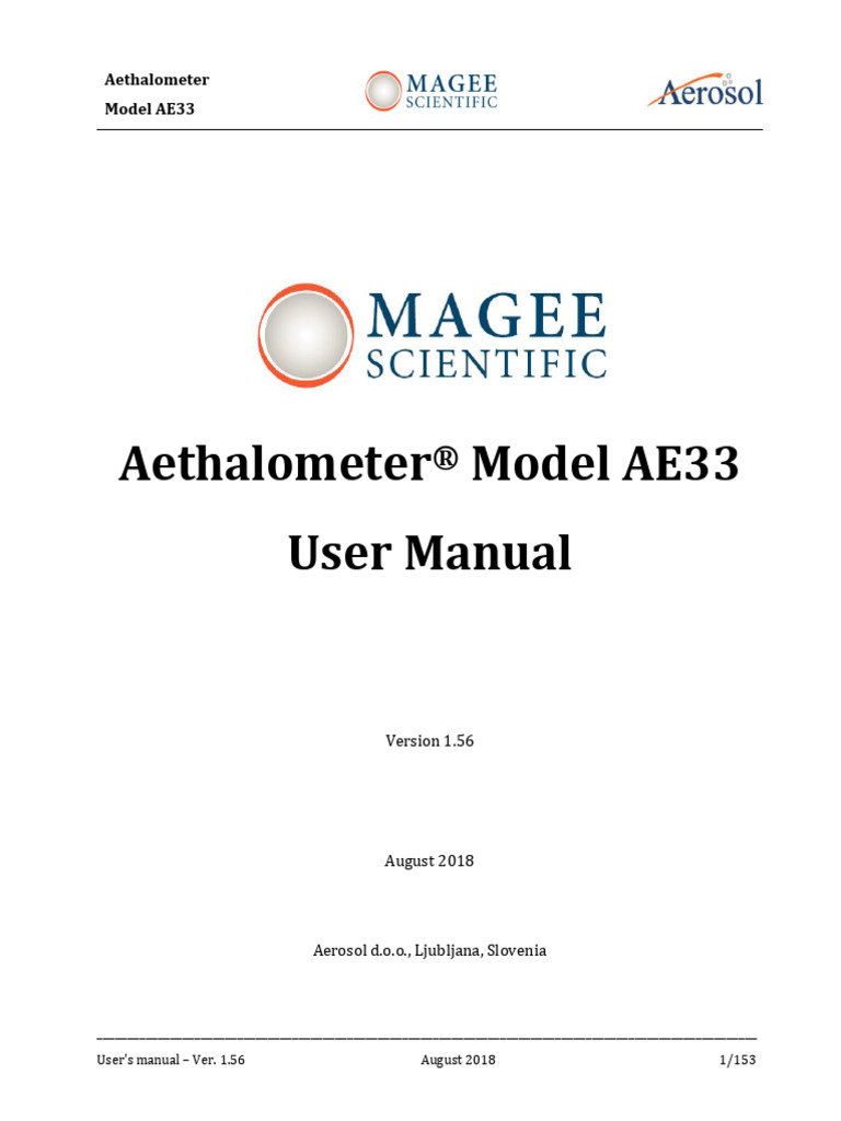 Aethalometer AE33 User Manual 1.56 | PDF | Optical Filter