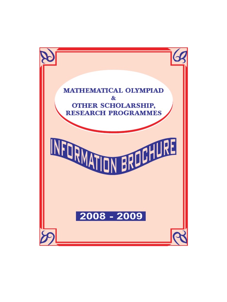 Mathematical Olympiad 2008-09 | PDF | Science And Technology | Teaching ...