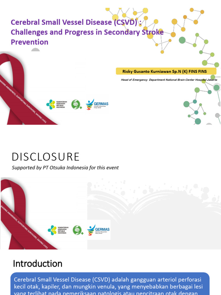 Cerebral Small Vessel Disease (CSVD) : Challenges and Progress in ...
