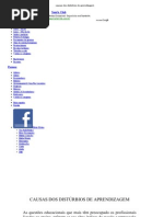 causas dos distúrbios de aprendizagem