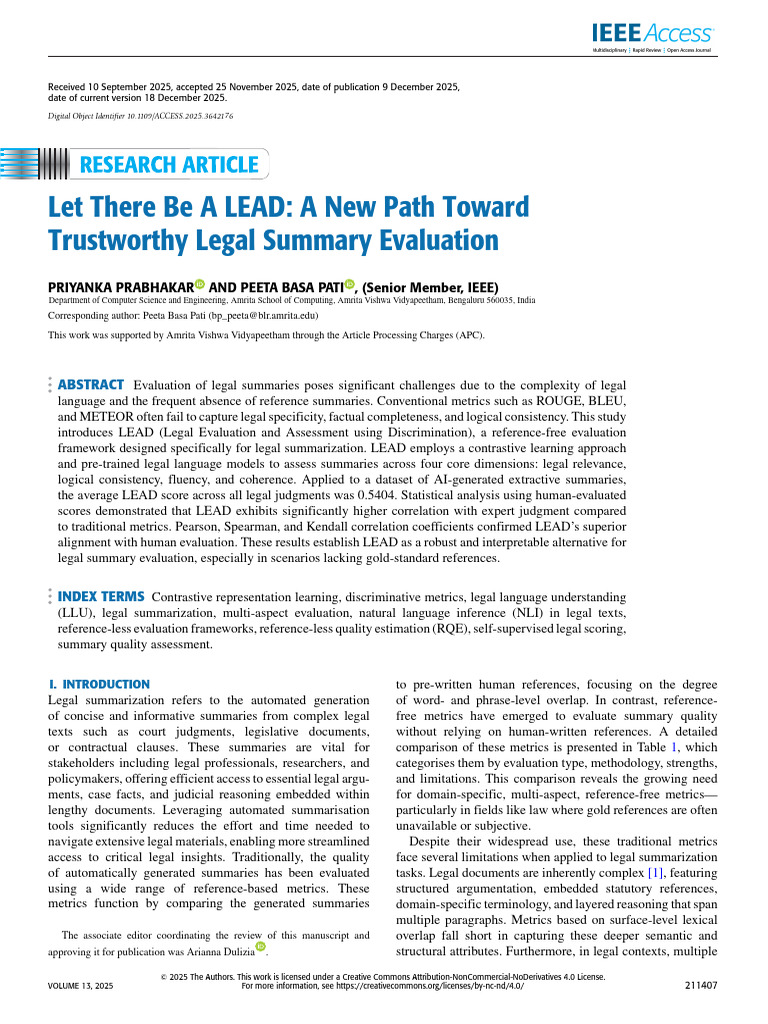 Let There Be A LEAD A New Path Toward Trustworthy Legal Summary ...