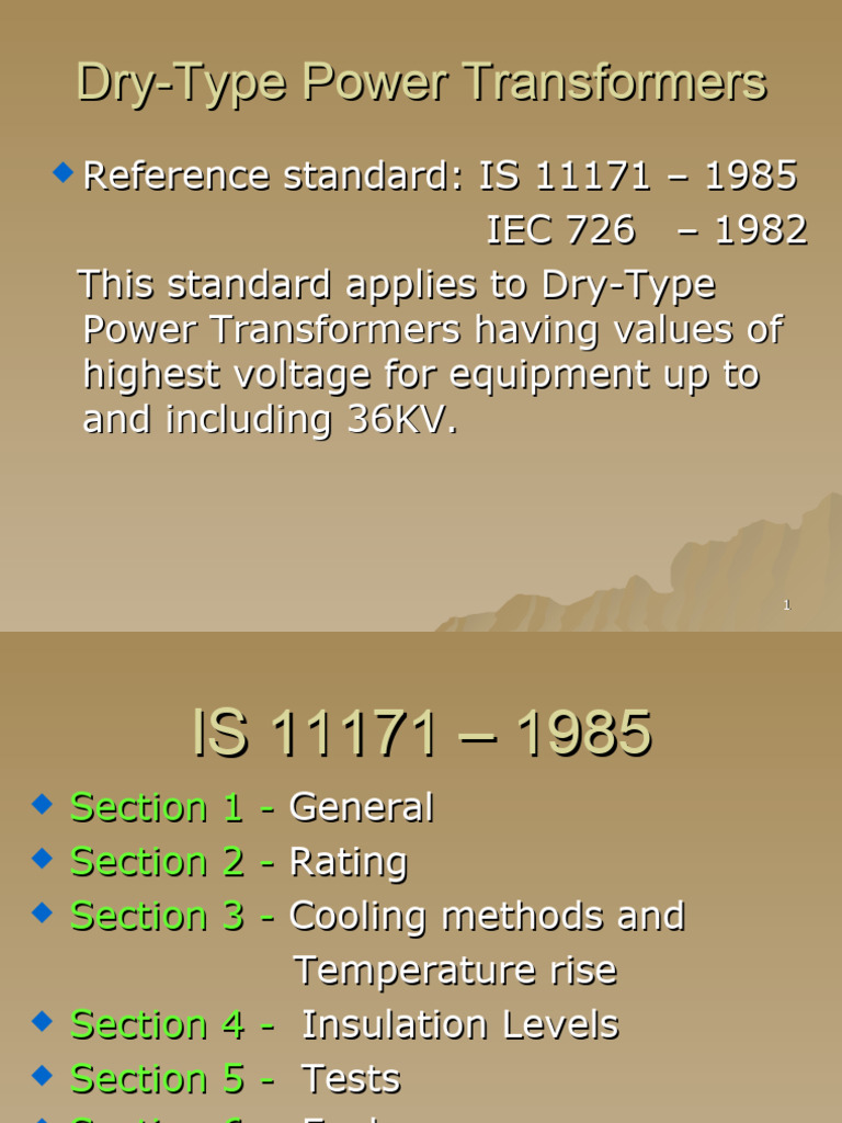 Dry-Type Power Transformers Overview | PDF | Transformer | Electrical ...