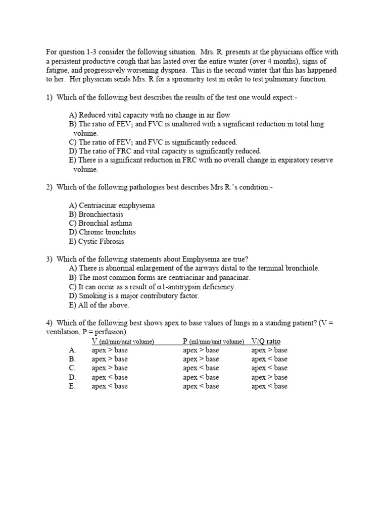 Spirometry Test Analysis and Pathologies | PDF | Chronic Obstructive ...