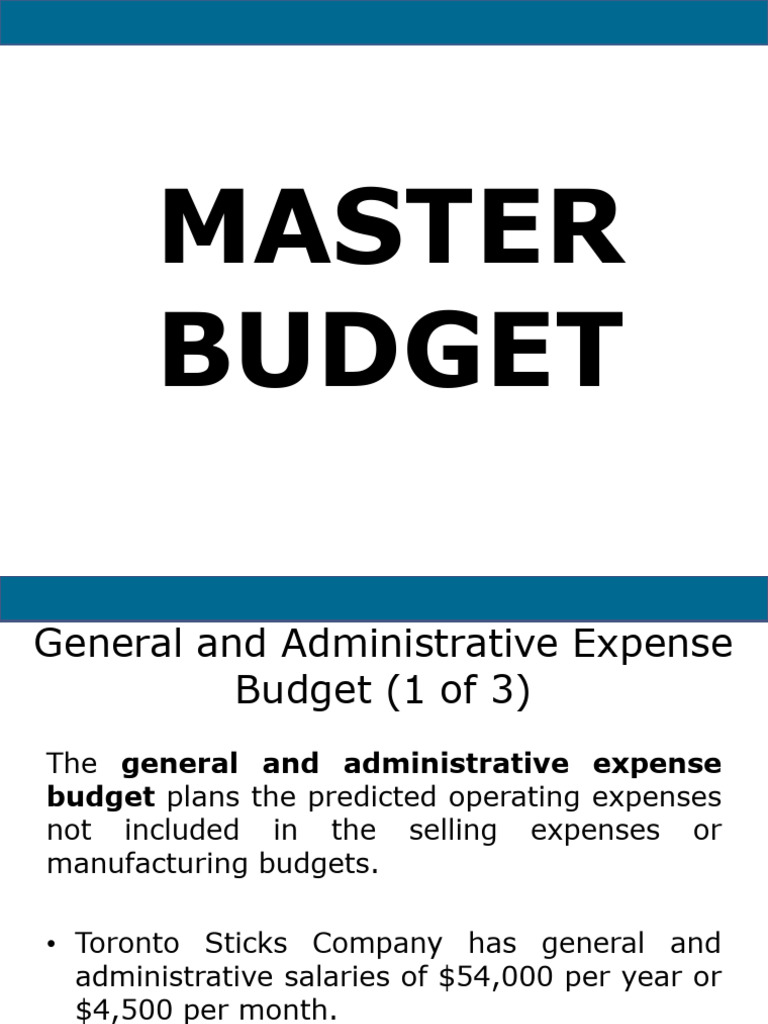 General and Administrative Expense Budget | PDF | Expense | Balance Sheet