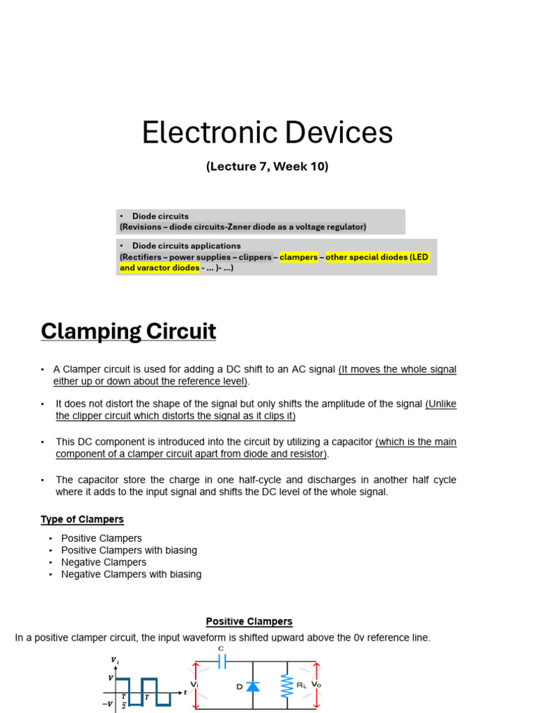 Diode Clamping Circuits Explained | PDF | Diode | Electrical Equipment