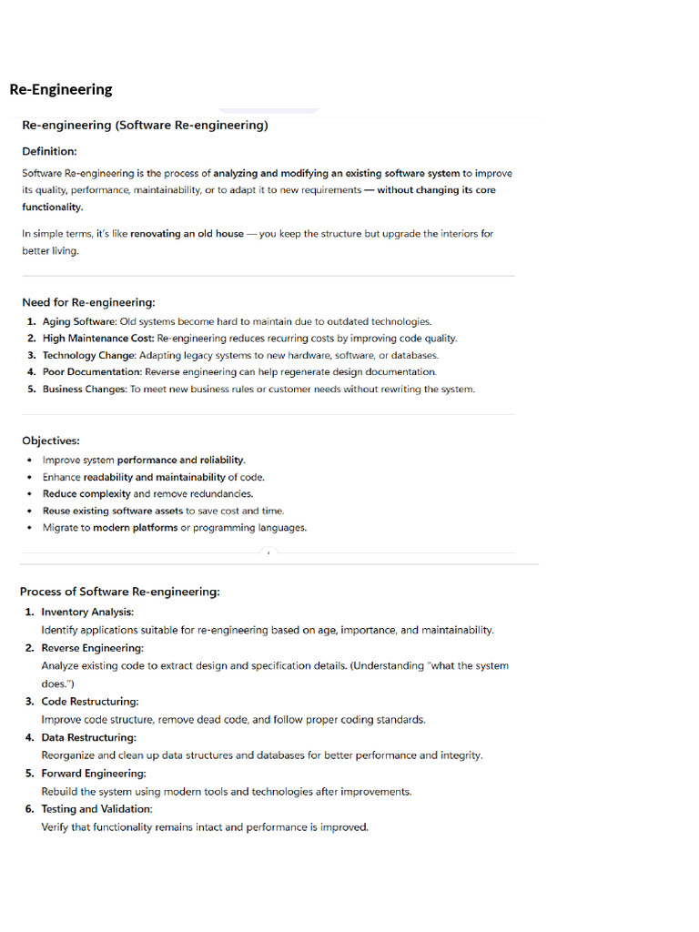 Re Engineering | PDF