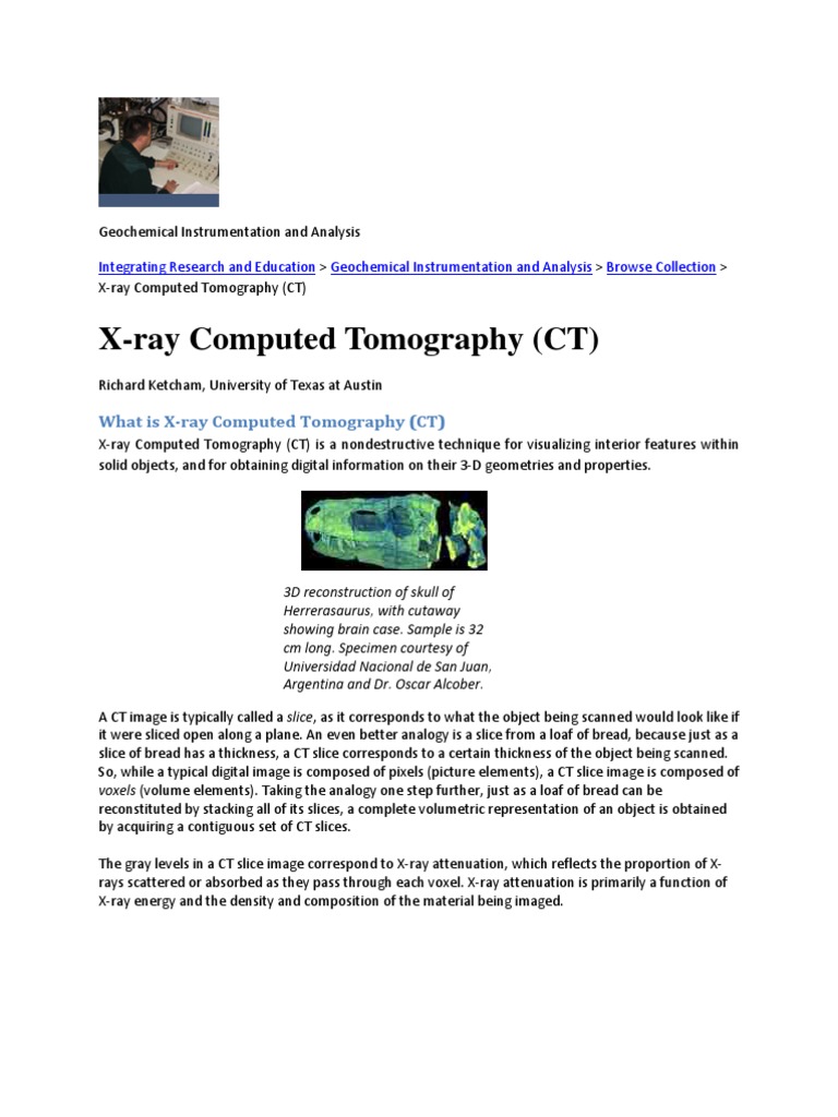 Understanding X-ray Computed Tomography | PDF | Tomography | Ct Scan