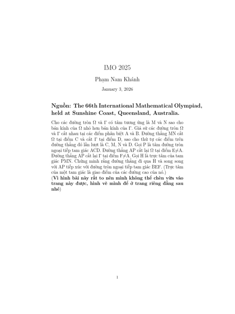 Imo 2025 | PDF