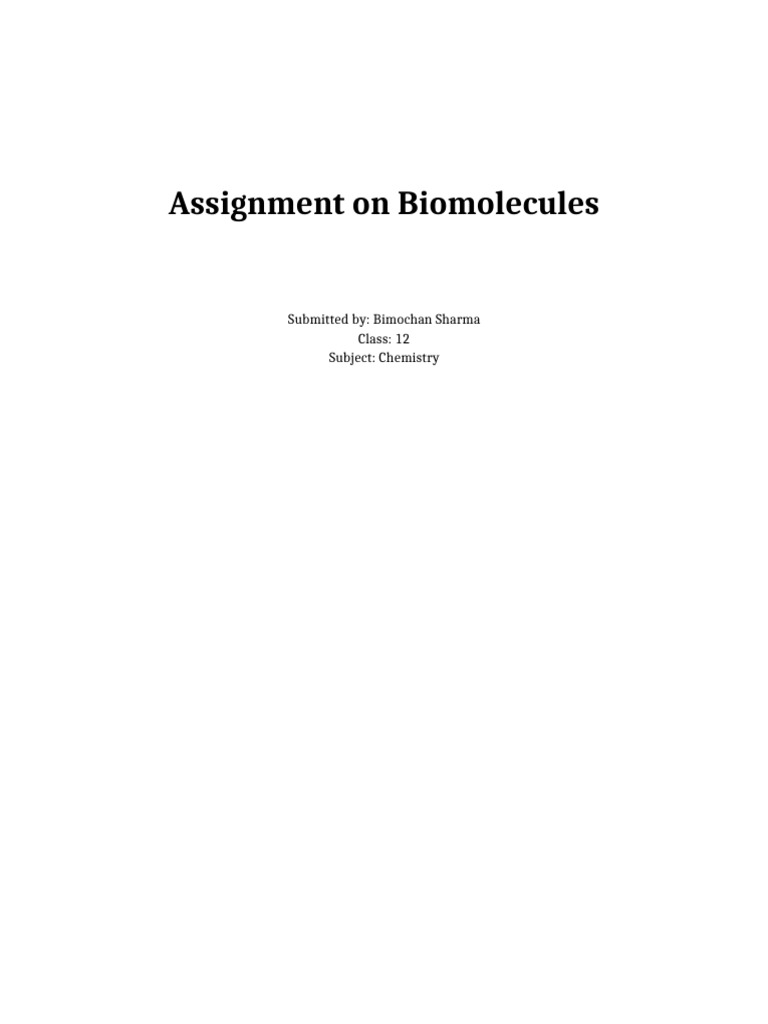 Understanding Biomolecules in Chemistry | PDF | Carbohydrates ...
