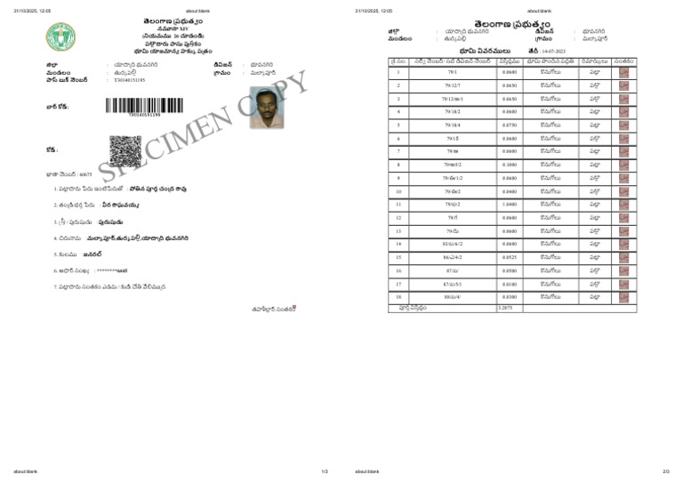Passbook Malkapur | PDF