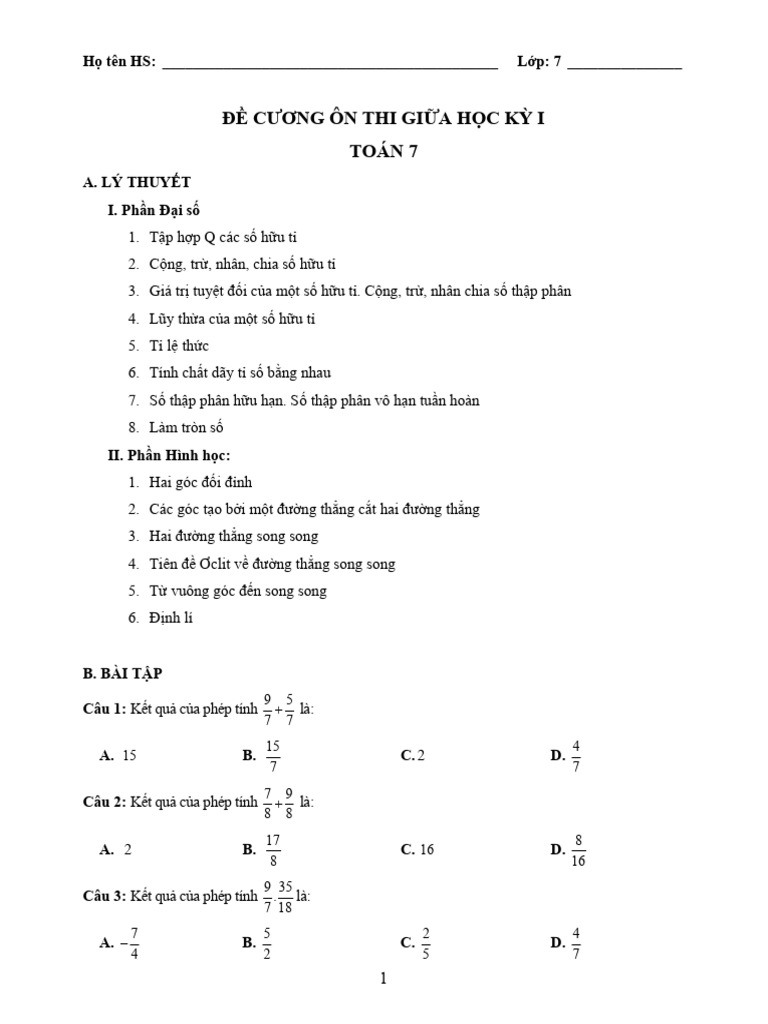 Toan 7 | PDF